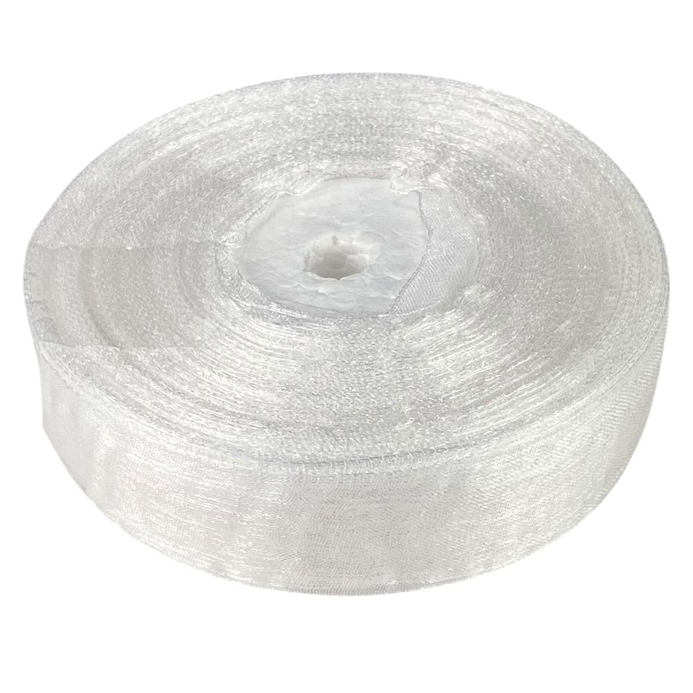 Лента с органзы  белая 2,5 см х  50 ярдов Белый Marill (D02025-1001)