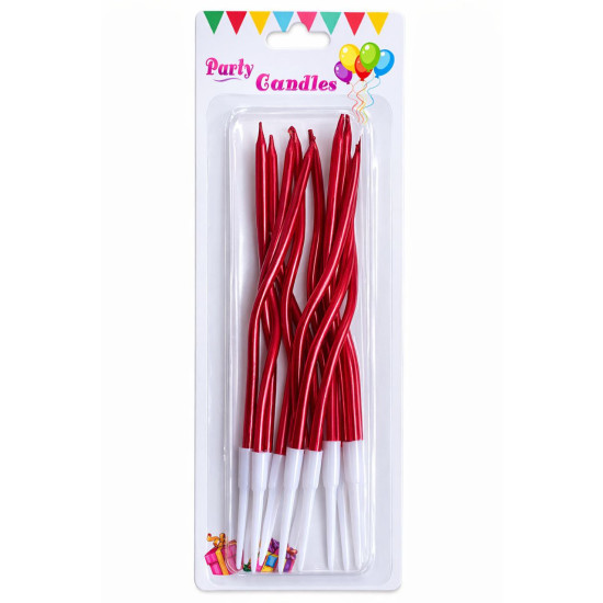 Набор свечей для торта "Коктейльный 15см", красный,  12шт Красный (067025)