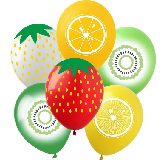Шарики  латексные 12"(30сm) "Фрукты"  10шт Unison (822312)