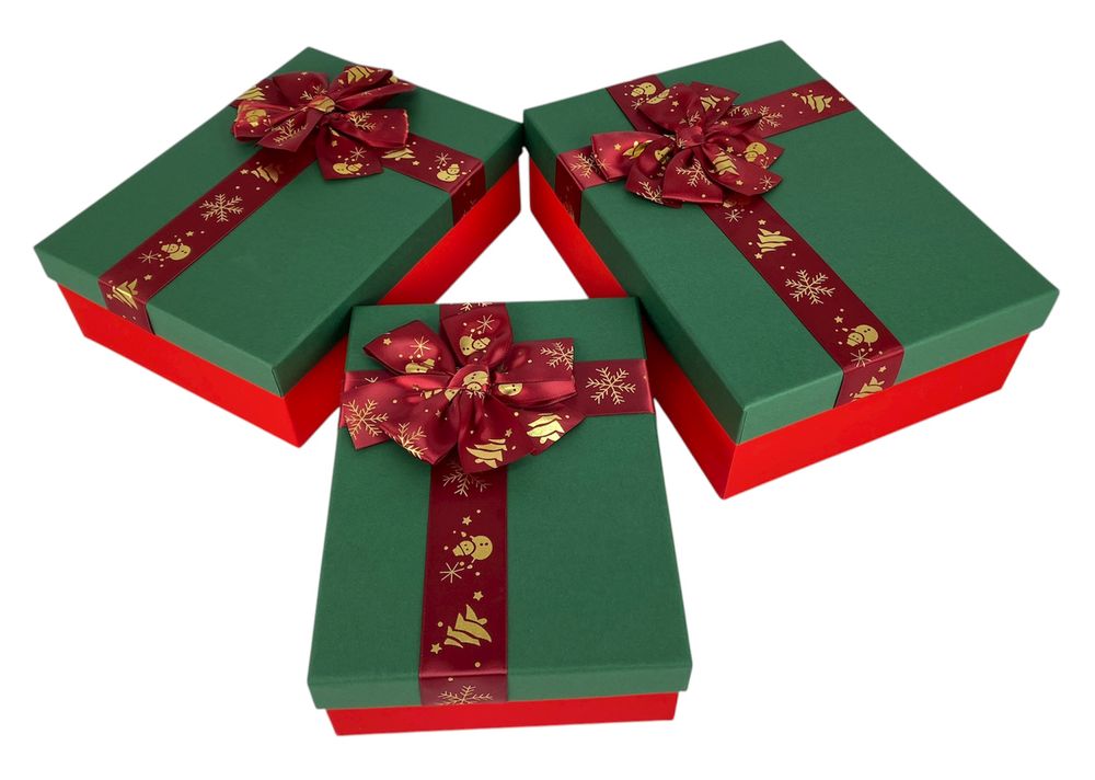 Подарочная новогодняя коробка 29 х 21 х 9см, 3шт/наб (2909-05L)