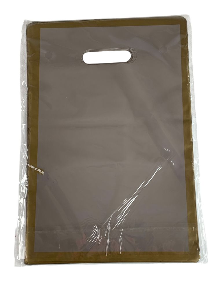 Пакет полиэтиленовый с прорезной ручкой, 39 х 27см 50шт/уп (10803 gray-gold)
