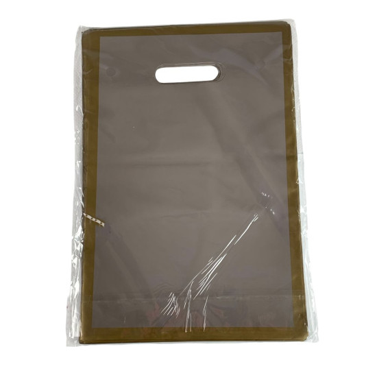 Пакет полиэтиленовый с прорезной ручкой, 39 х 27см 50шт/уп (10803 gray-gold)