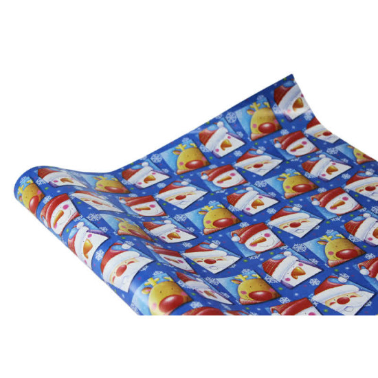 Бумага новогодняя для упаковки подарков 70см х 7 м Разноцветный Unison (Пт 822.8)