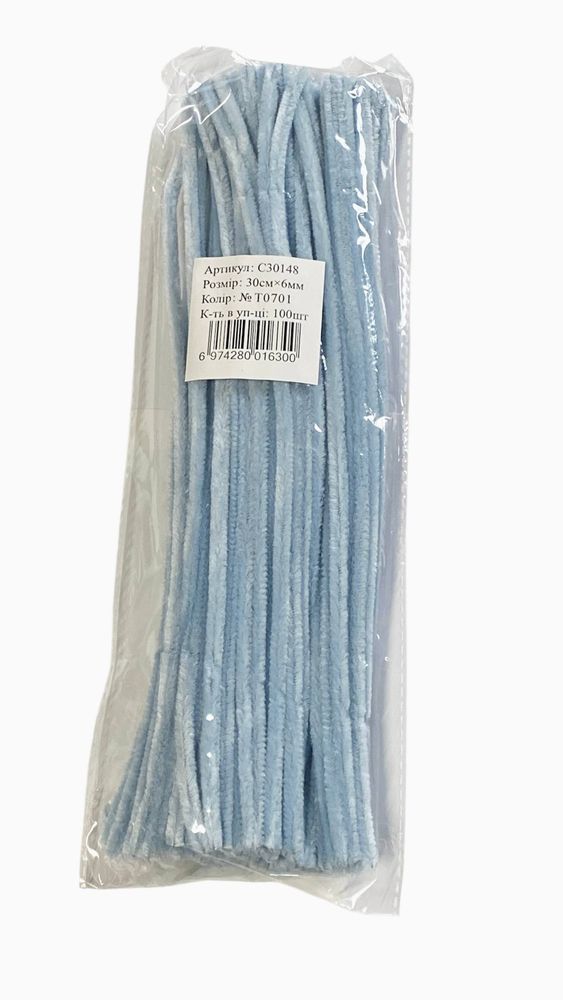 Синельная проволока, 300 х 6мм, бледно-голубая, 100 шт Голубой Marill (C30148-T0701)