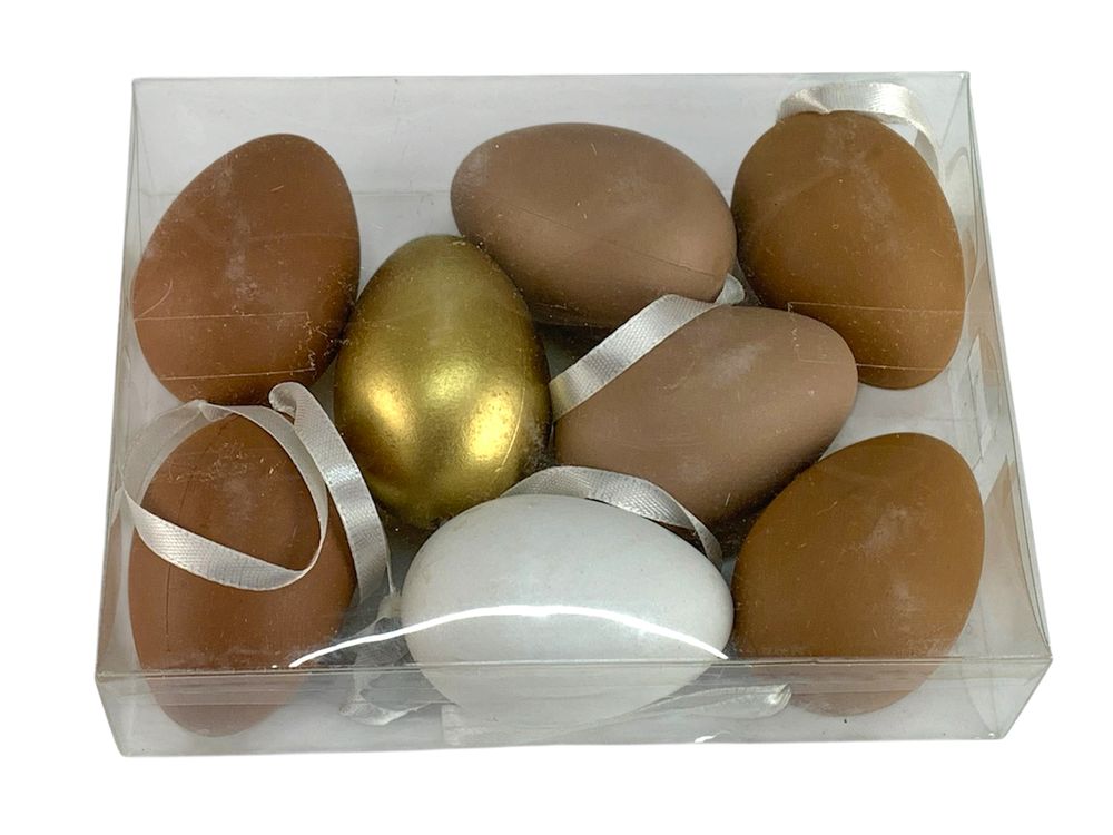 Набор пасхальных яиц в прозрачной коробке, 8шт 6см (L00182)
