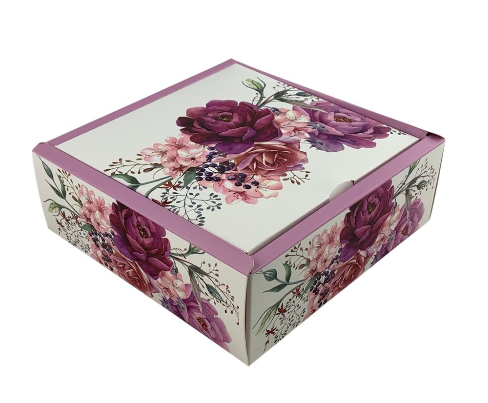 Подарочная коробка раскладная, 20 х 20 х 7см, 350гр  Цветы Unison (H809-2S)
