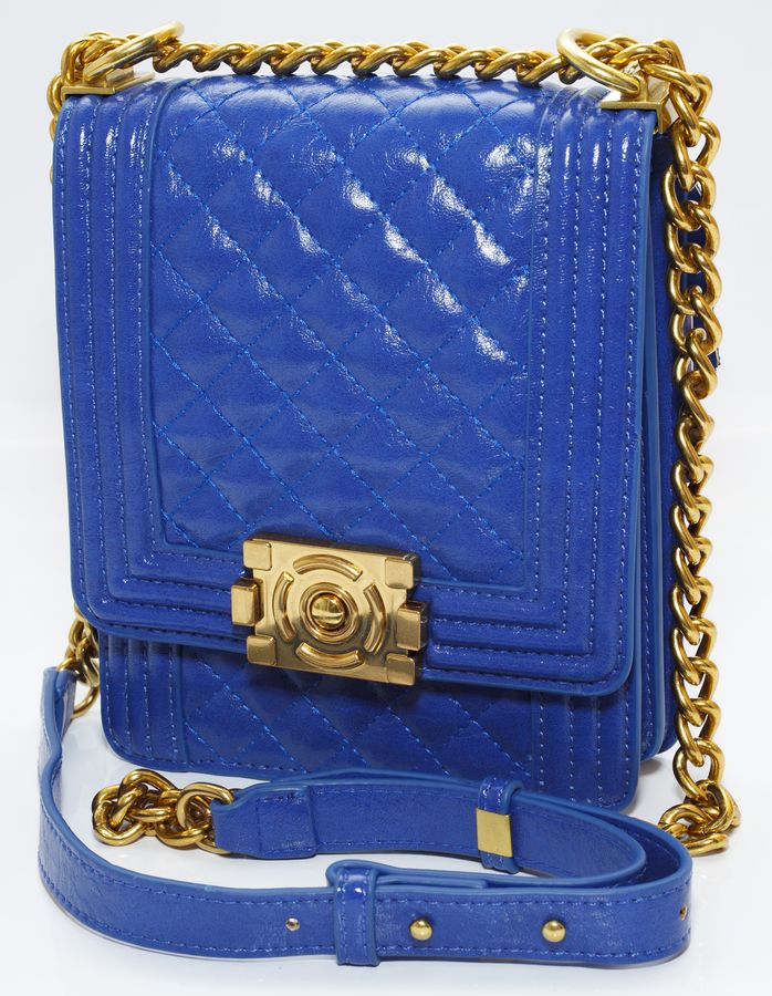 Сумка женская синяя 20х16см экокожа (L8113 blue)