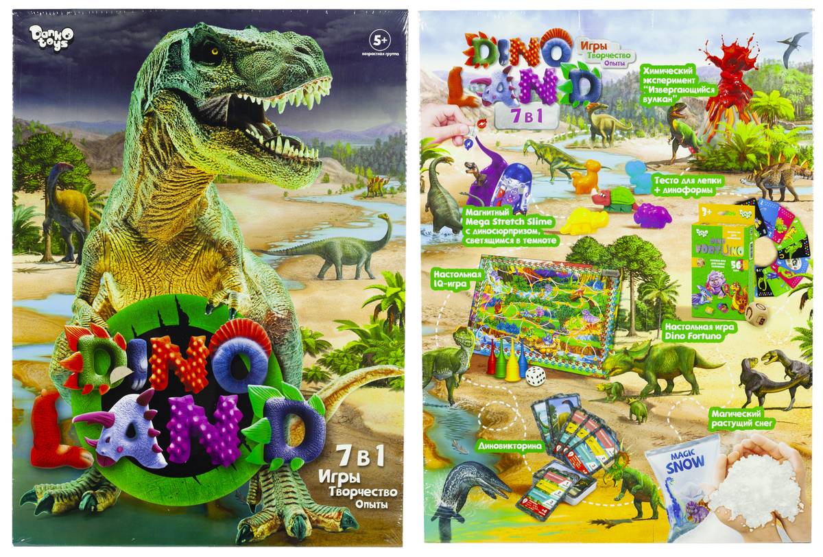 Набор тврчества Dino Land 7в1 Разноцветный Unison (DL-01-01)