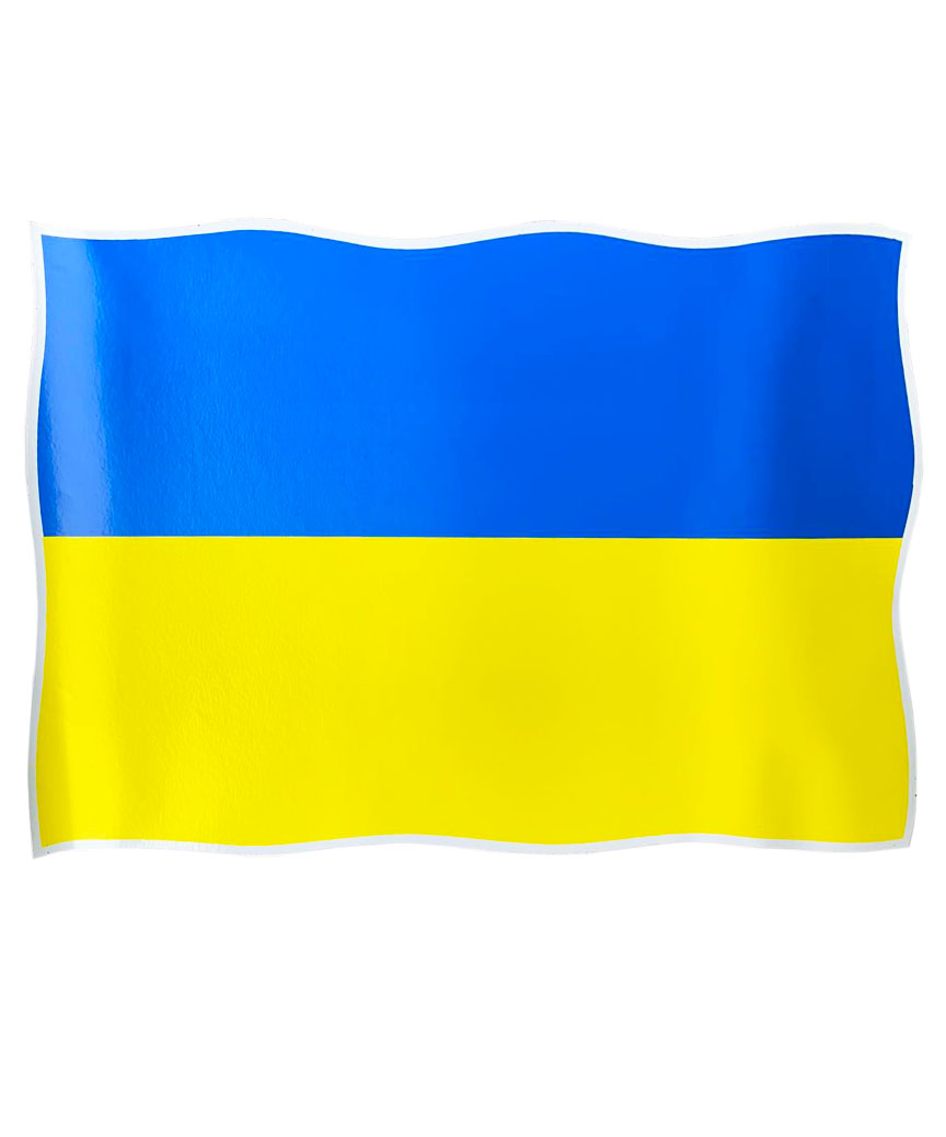 Наклейка "Флаг Украины" 35 х 25см Желто-синий Unison (783394/783311)