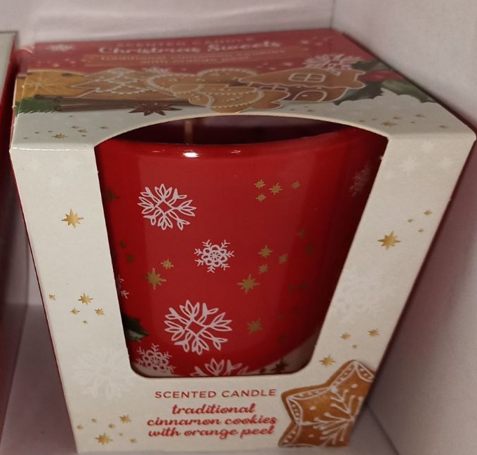 Свеча ароматическая "Печенье с корицей" 30часов, 8см Красный Bartek Candles (72441)