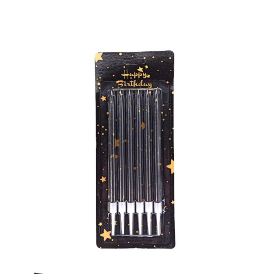 Свечи с капельками, 10,5 см, черные, 6 шт/уп Черный Unison (X-6A black)