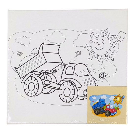 Раскраска 25 х 25см (холст на раме) с акриловыми красками и кистью (0690-12)
