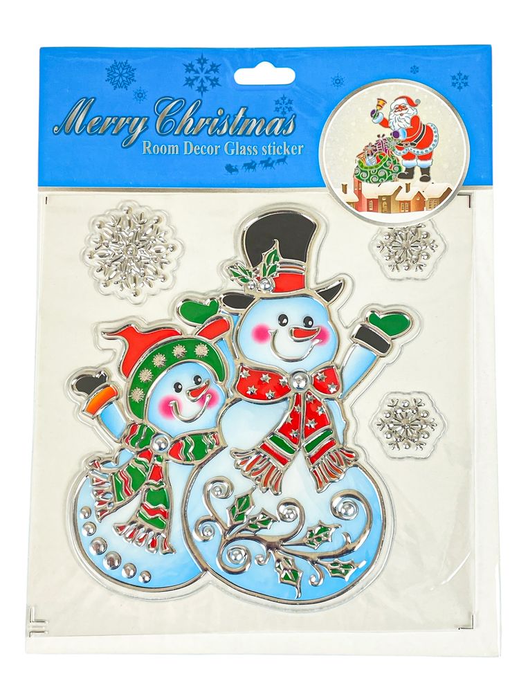 Наклейки для окон силикон "Santa" 19*25см, mix (6527-P3-17)