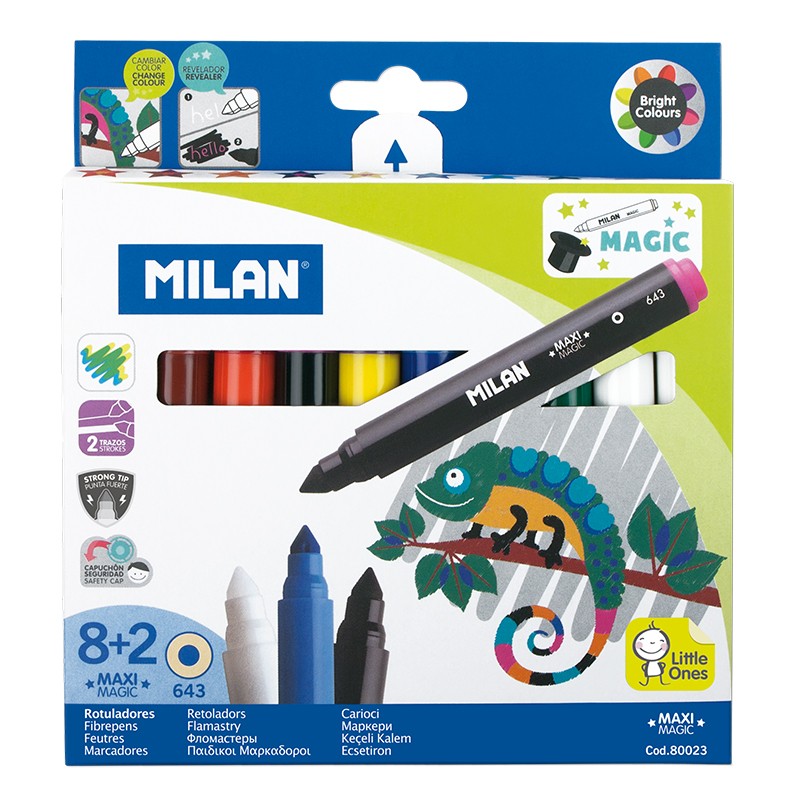 Набор фломастеров меняющ. цвет ТМ "MILAN" 8цв.+2 (80023)