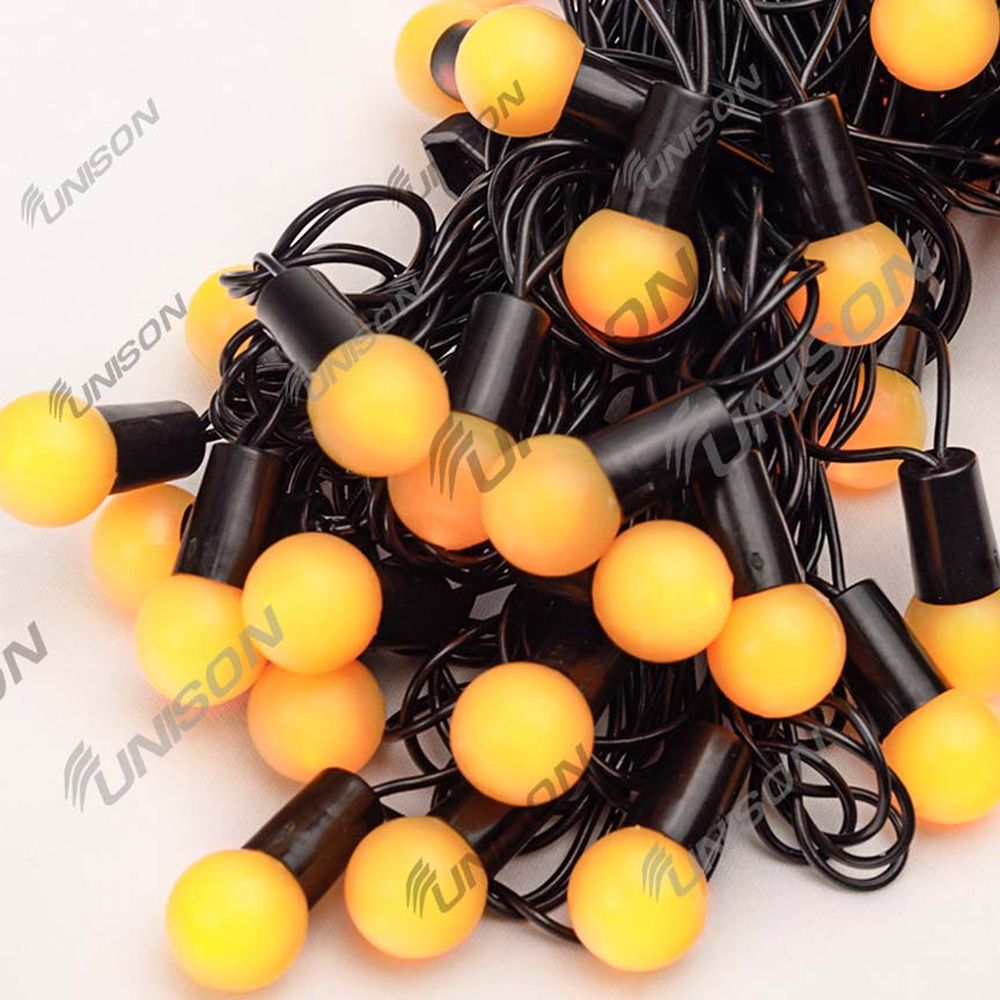 Гирлянда шарики 18мм 40 LED 7м + переходник (желтый) Желтый Unison (1318-06)