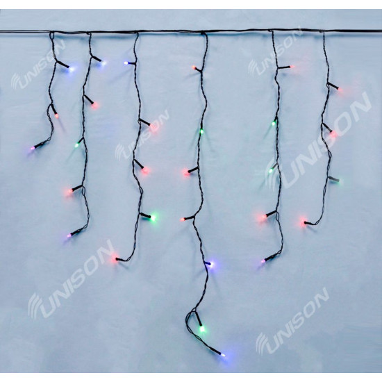 Штора-дождик КОНУС 100 LED черн / пер 3м * 0.6м, мульти (1571-01)