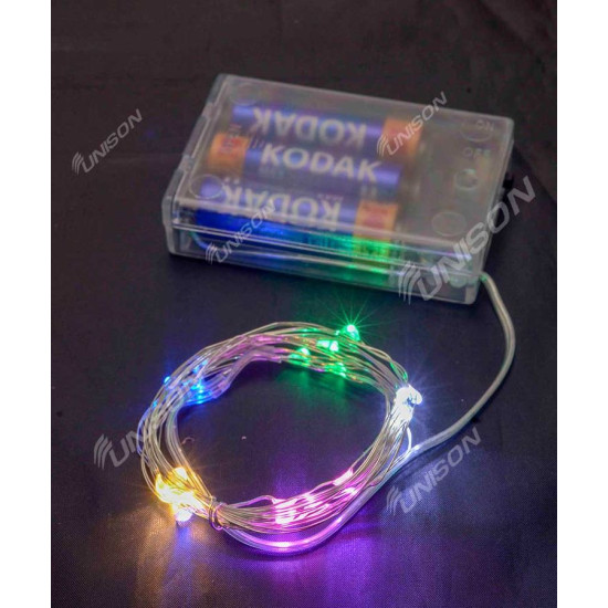 Роса на батарейках 30 LED, 3м, мульті (1276-01)  (250) (1976-01)