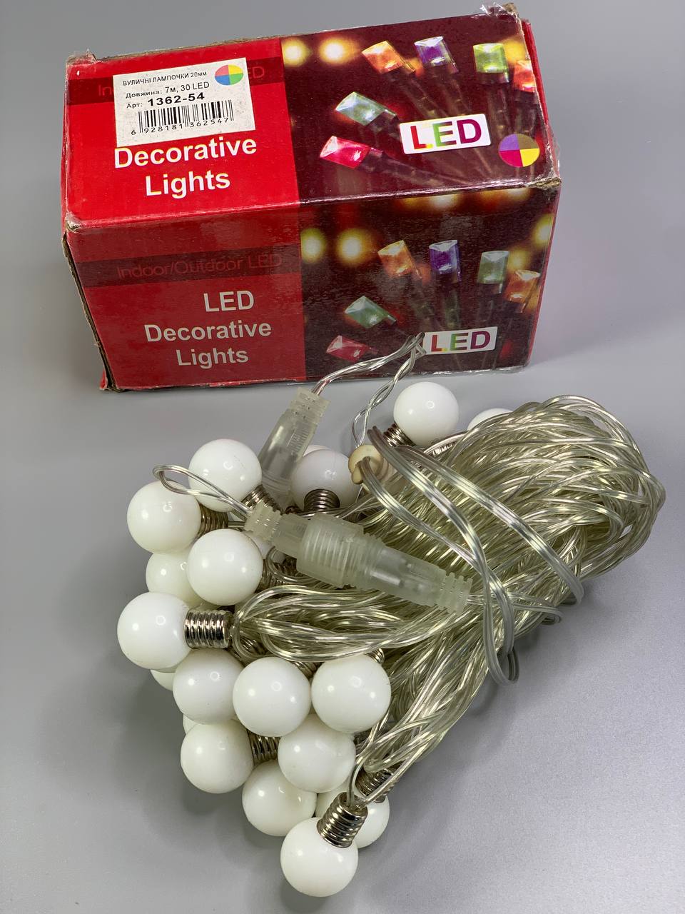 ЛАМПОЧКИ 18мм 40 LED, 7м+ переходник, мульти Разноцветный Unison (1362-54)