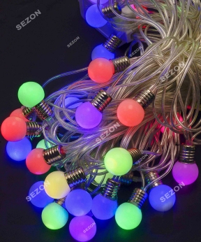 ЛАМПОЧКИ 18мм 40 LED, 7м+ переходник, мульти Разноцветный Unison (1362-54)