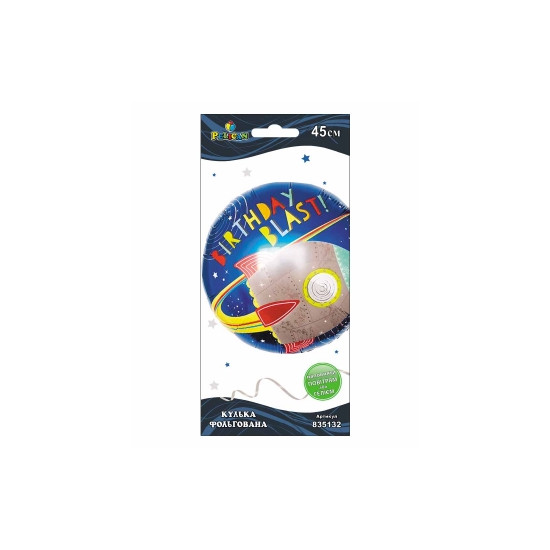 Шарик фольгированный Pelican, ракета Birthday Blast, 45см Разноцветный Pelican (835132)
