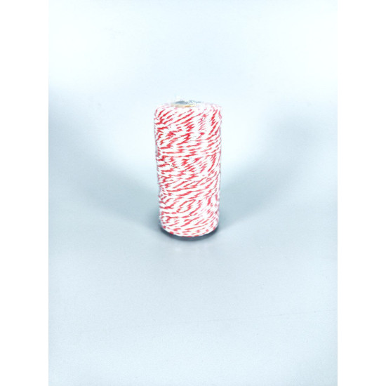 Бечевка декоративная 2мм х 100м 80г Розовый Unison (D02901 -white red)