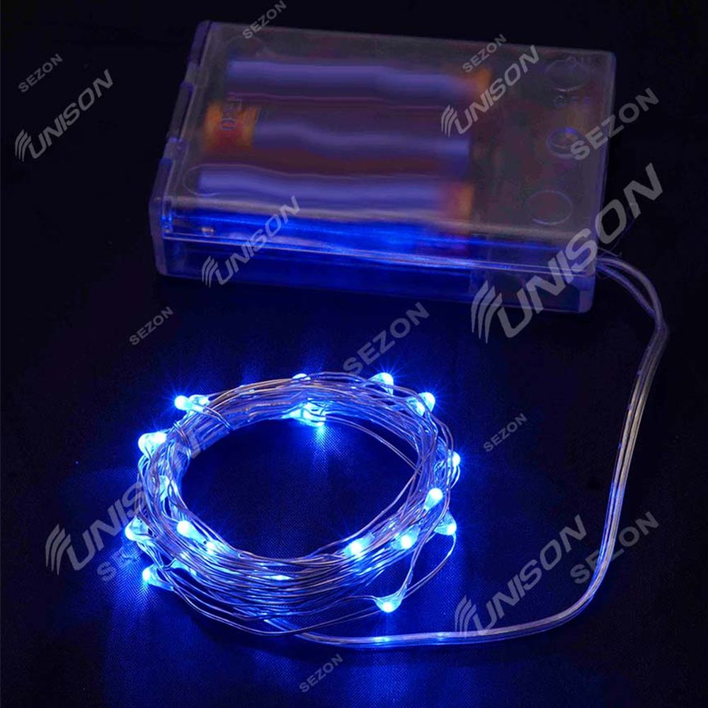 Роса на батарейках 30 LED, 3м, синий (1276-02)