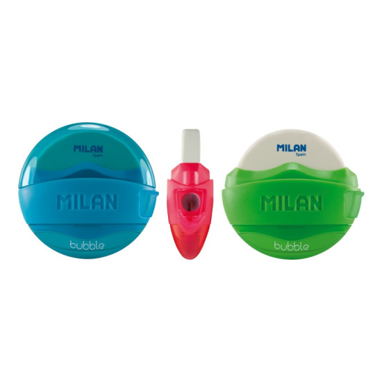 Ластик + точилка  "Bubble" "TM MILAN"6,5х6,5см,mix Milan (4704116)