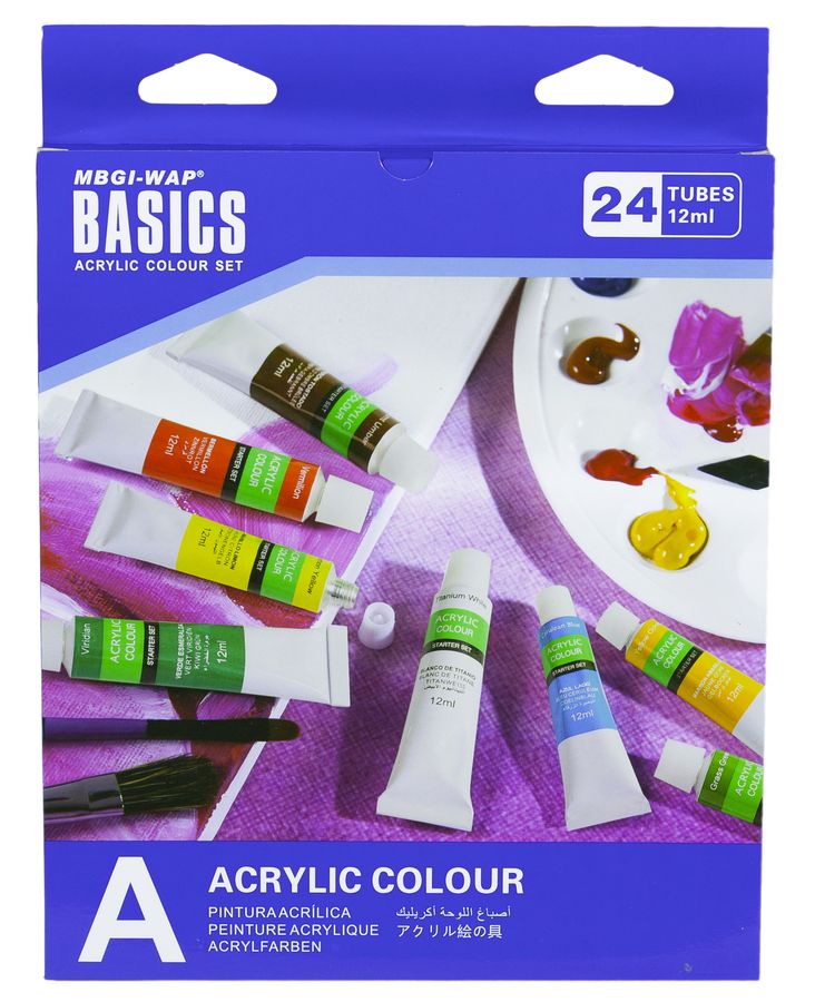 Краски акриловые "Basics " 24 цв, EA2412C-3 (EA2412C-3)