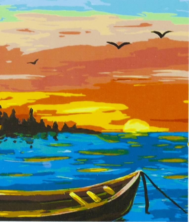 Картина по номерам "Закат на озере" 20*30см,крас.-акрил,кисть-3шт. (2276_O)