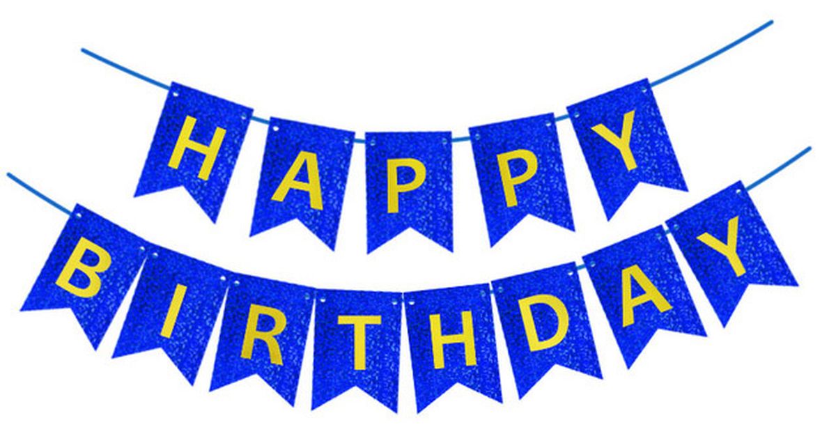 Гирлянда-флажки "Happy birthday"  16см, синий 871054 Unison (871054)