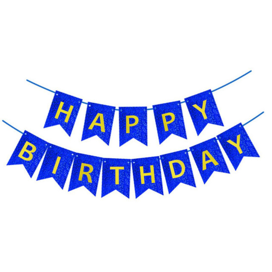 Гирлянда-флажки "Happy birthday"  16см, синий 871054 Unison (871054)