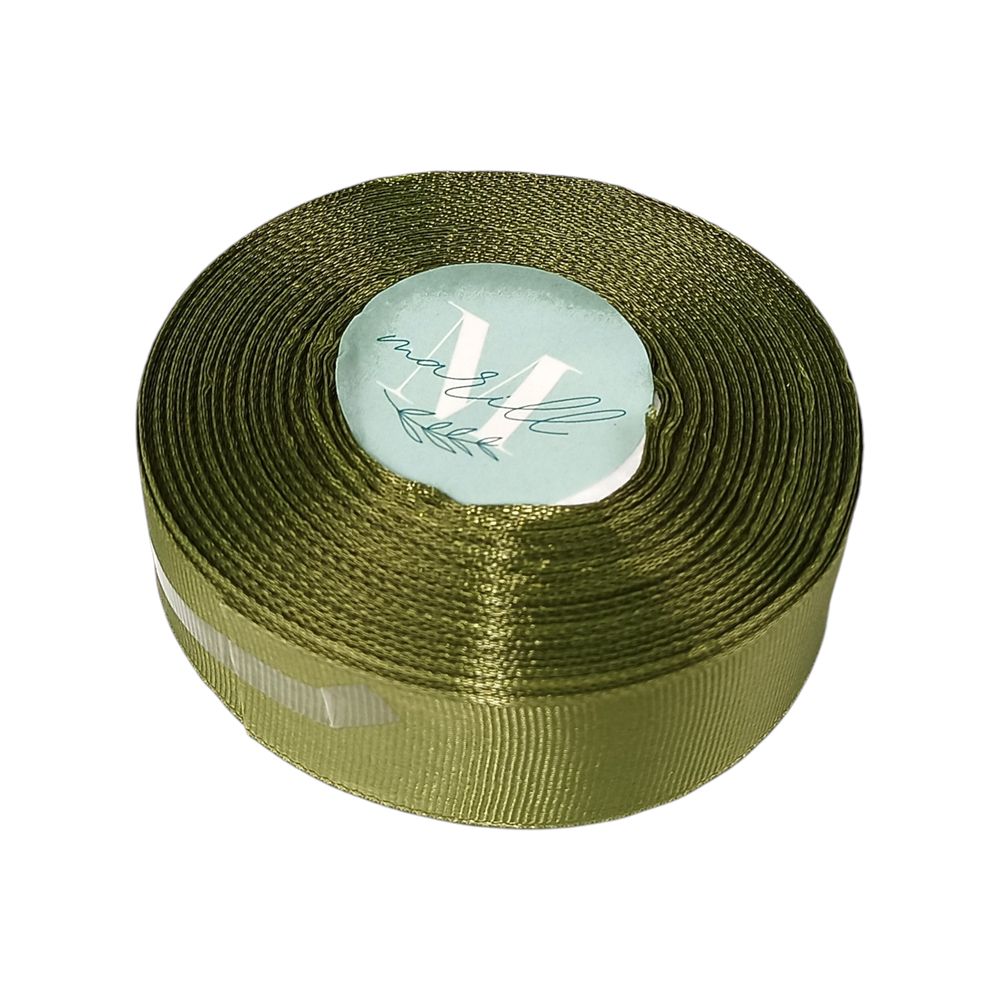 Репсовая лента 2,5см* 23 м олива Зеленый Marill (D00225-076)