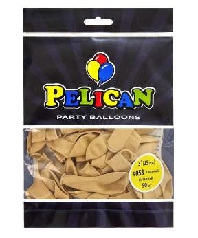 Шарики Pelican латексные 5"(13cm) винтажный телесный, Pelican 50шт Бежевый Pelican (805053)