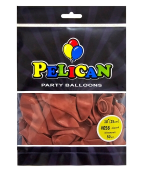 Шарики Pelican латексные 10" (25cm) винтажный медный, Pelican 50шт Красный Pelican (810056)