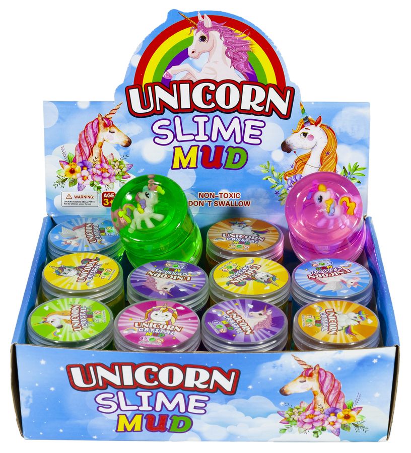 Слайм с игрушкой"Unicorn"120г,mix,12шт/уп, 1600 (1600)