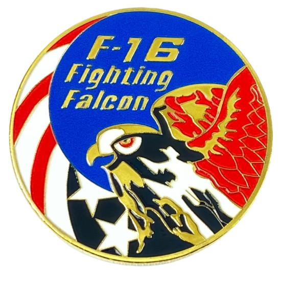 Монета-сувенір ВВС США «F-16 Fighting Falcon» , 4см у капсулі (Cs - 1025)
