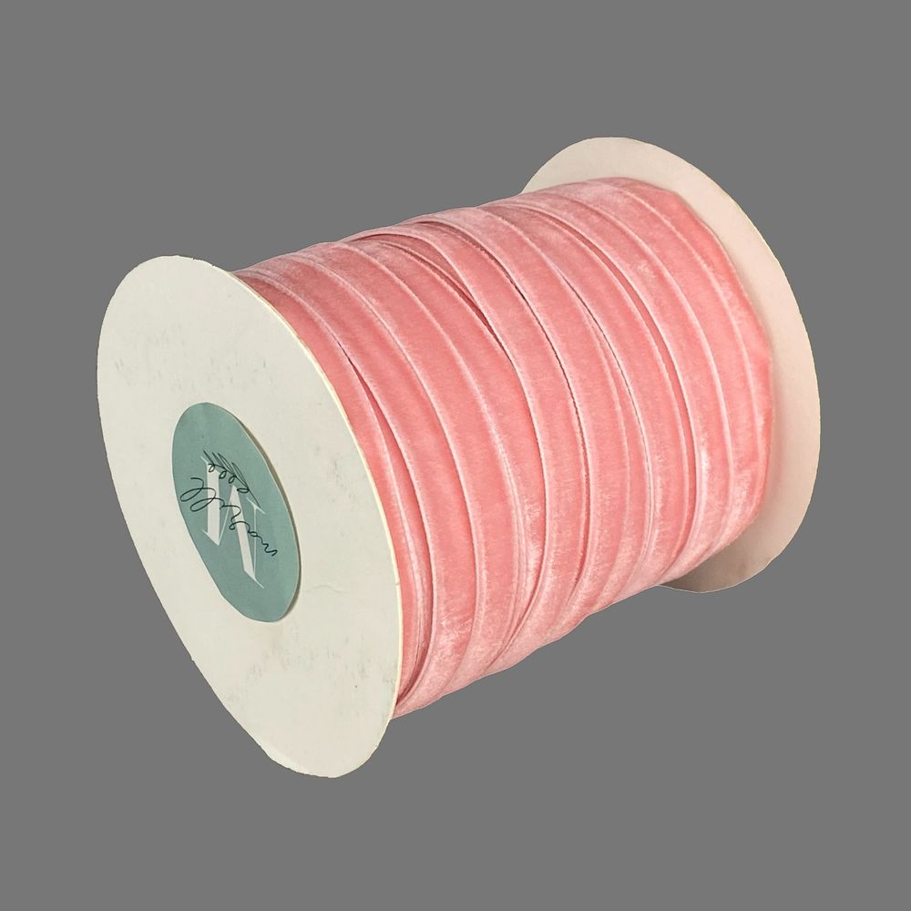 Оксамитова стрічка  1,0 см х 50 ярдів Рожевий Marill (D00910- C 06)