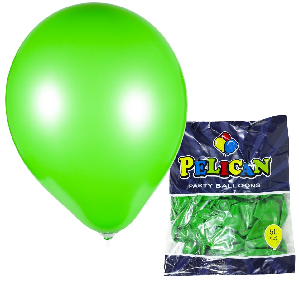 Шарики Pelican 10' (26 см), пастель зеленый, 50шт/уп Зеленый Pelican (811807/1050-807)