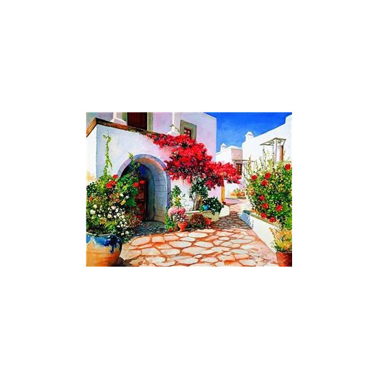 Картина за номерами 40 х 50см "Грецька вулиця" Різнокольоровий Unison (8399)