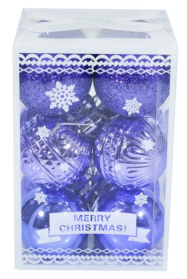 Набір  куль новорічних "Merry Christmas" D5см 12шт (0814)