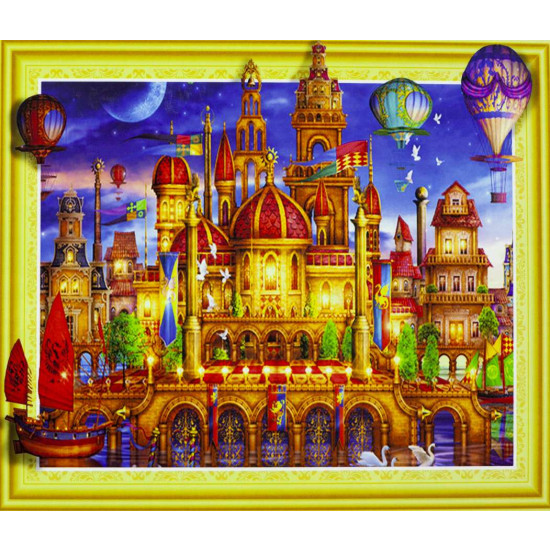 Алмазна мозаїка  3D за номерами 40*50см "Східна казка" карт уп. (Полотно на рамі камені) (0061)
