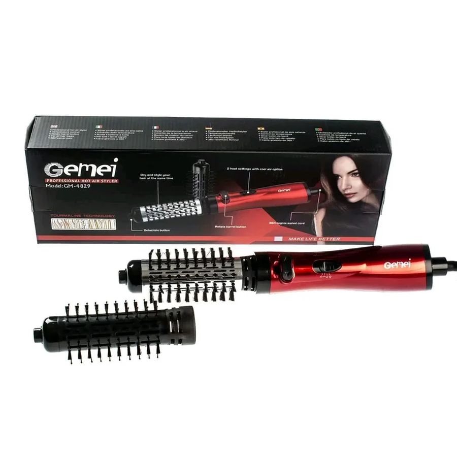 Фен-щітка Gemei GM-4829, AC 220~240V 50/60Hz 800W (GM-4829)