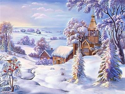 Картина за номерами "Зима" 40 * 50см, крас.-акрил, кисть-3шт. (1 * 5) (9310)