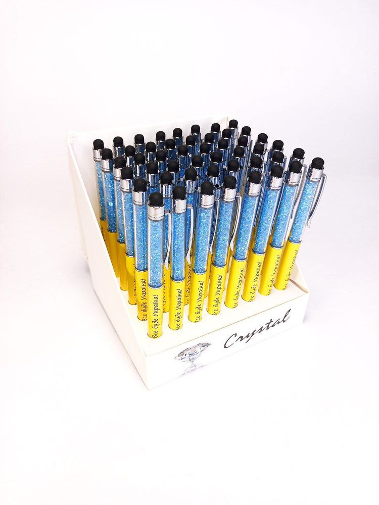 Ручка кулькова "Touch pen (стилус)-Сваровськи-Україна" жовто-блакитна Unison (271-UA)