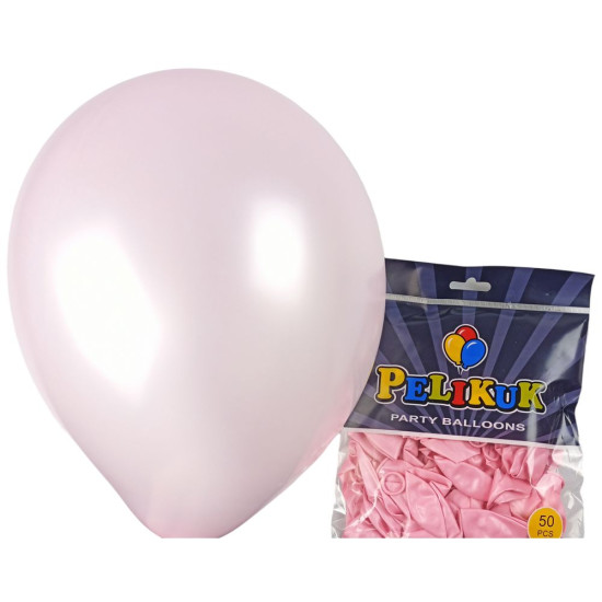 Кульки круглі Pelikuk 13' (33 см) перламутр блідо рожевий, 50шт/уп Рожевий Pelikuk (1350C-216)