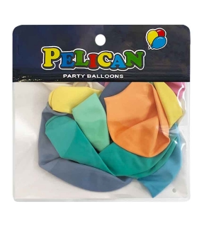 Кульки Pelican 10 '(26 см)  макарун асорті , 10 шт/уп Різнокольоровий Pelican (811299)