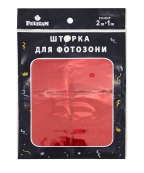 Фотозона  2м х 1м,  "Квадрат голограма" червона Червоний Pelican (872240)