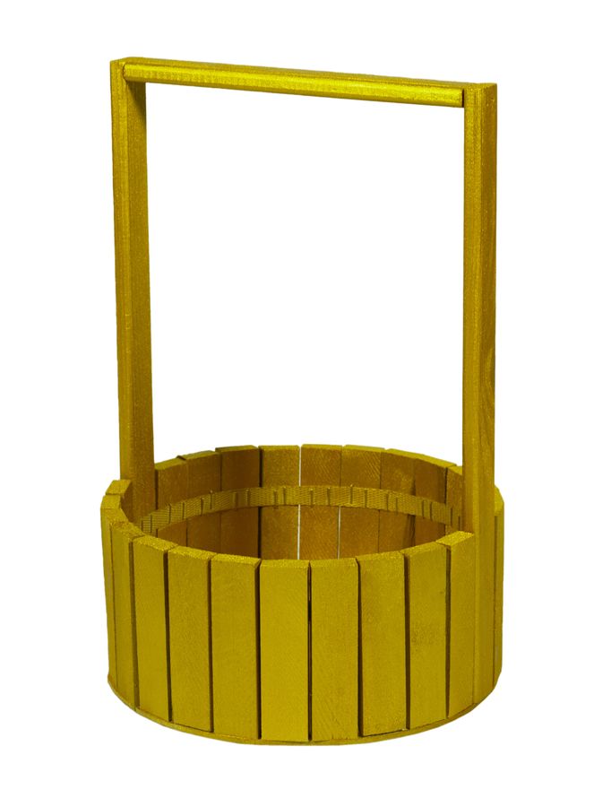 Корзина золотая деревяная круглая большая BW-230 (BW-230 gold)
