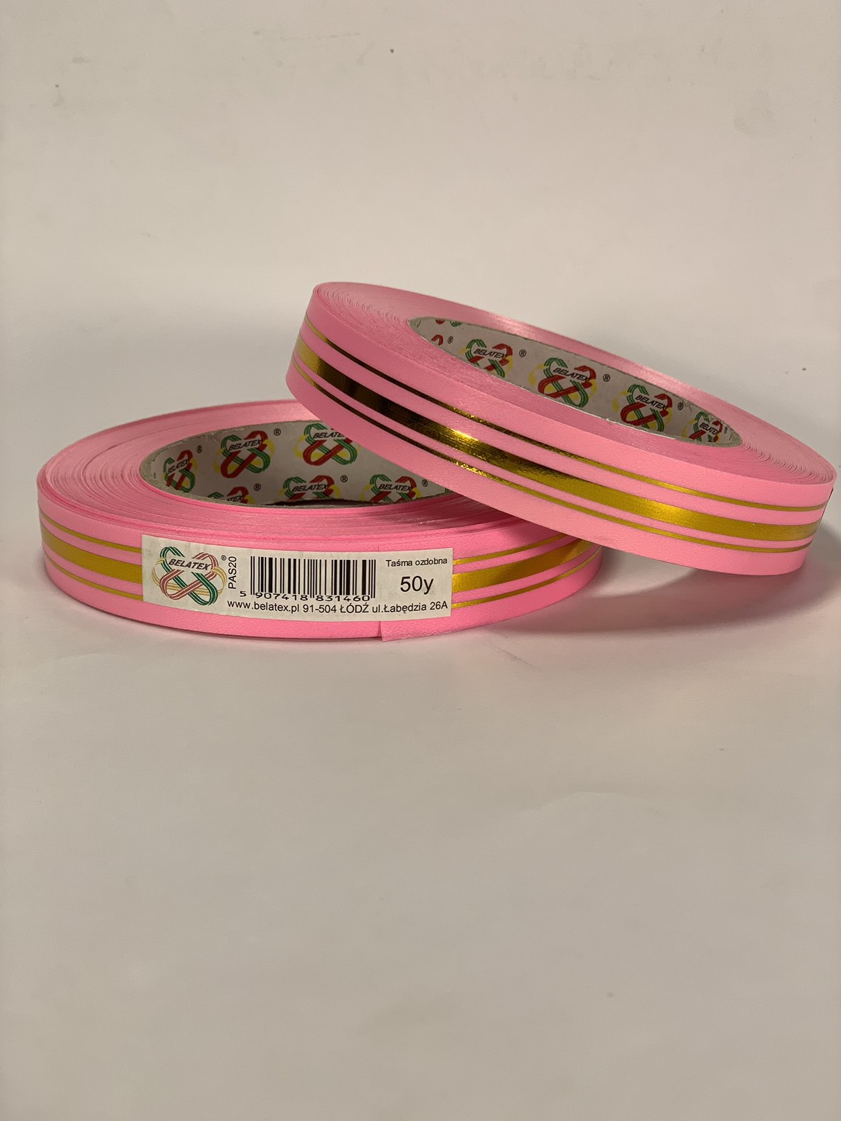 Стрічка пластикова 2см х 45м Рожевий Unison (PAS20 -pink)