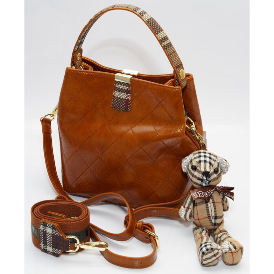 Сумка жіноча коричнева 21,5х22см  екошкіра (8935  brown)